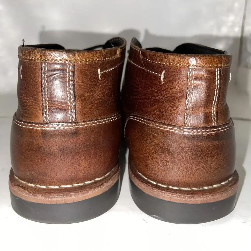 Steve Madden Chukka Boots Mens Size 8 Brown Leather Lace Up Casual P-IVON 982